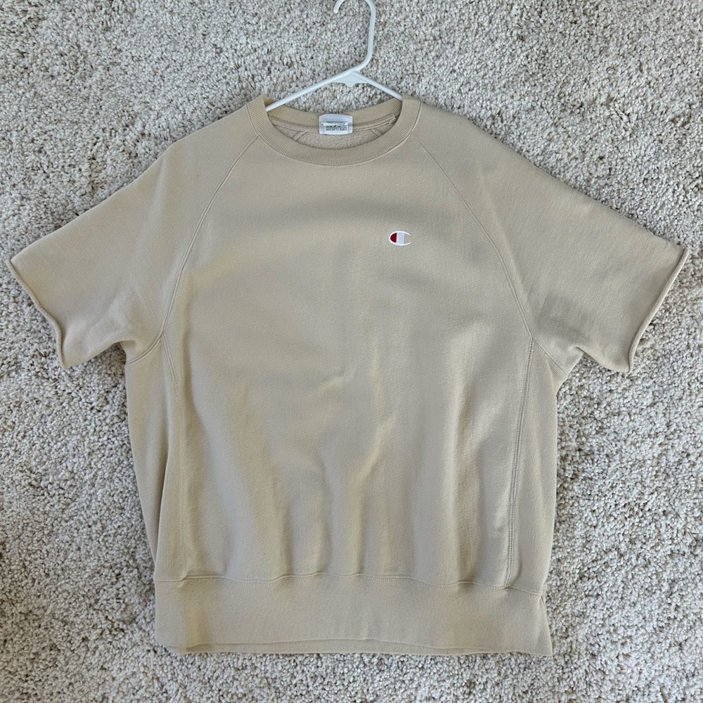Men’s Tan Champion Sweatshirt/crewneck cutoff